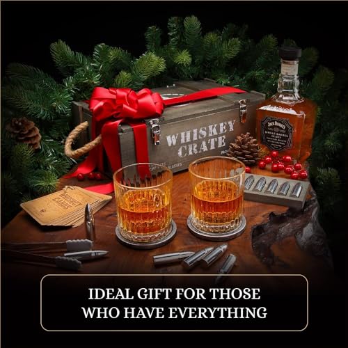 Bullet Whiskey Stones Gift Set by Royal Reserve | Artisan Crafted Chilling Rocks Scotch Bourbon Glasses and Coasters – Gift for Ranger Police Hunter Guy Men Dad Boyfriend Anniversary or Retirement