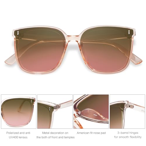 SOJOS Trendy Oversized Sunglasses for Women and Men