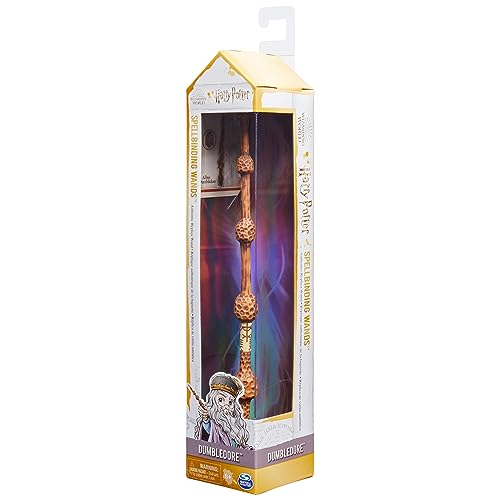 Wizarding World Harry Potter, 12-inch Spellbinding Albus Dumbledore Magic Wand with Spell Card, Easter Basket Gifts, Kids Toys for Ages 6 and up