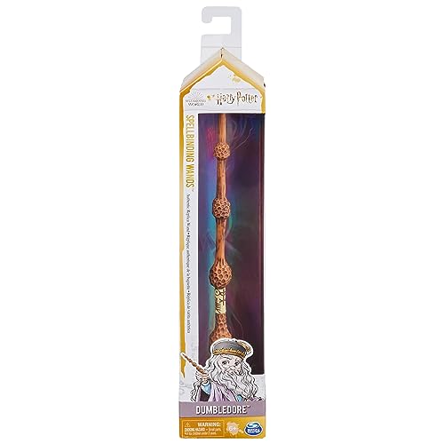 Wizarding World Harry Potter, 12-inch Spellbinding Albus Dumbledore Magic Wand with Spell Card, Easter Basket Gifts, Kids Toys for Ages 6 and up