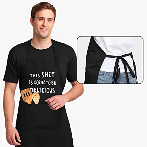 LYLPYHDP Aprons for Men, Mens Apron, Funny Aprons for Men, Husband Birthday Gift, Perfect for Kitchen Cooking, BBQ, Baking, Gifts for Husband, Father's Day Gifts for Dad.