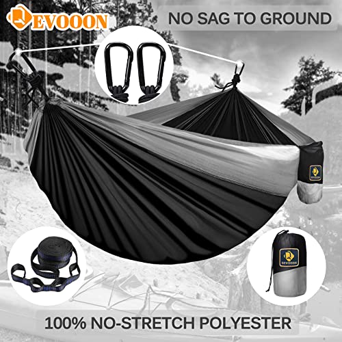 Camping Hammock for Outside,Double Hammock with Tree Straps(18+1Loops) 210T Nylon Parachute Lightweight Portable Hammock for Outdoor Travel,Hiking,Backpacking,Hunting,Outdoor,Beach,Camping Gear