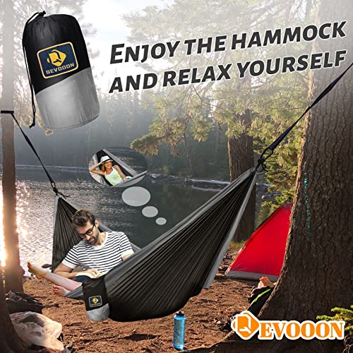 Camping Hammock for Outside,Double Hammock with Tree Straps(18+1Loops) 210T Nylon Parachute Lightweight Portable Hammock for Outdoor Travel,Hiking,Backpacking,Hunting,Outdoor,Beach,Camping Gear