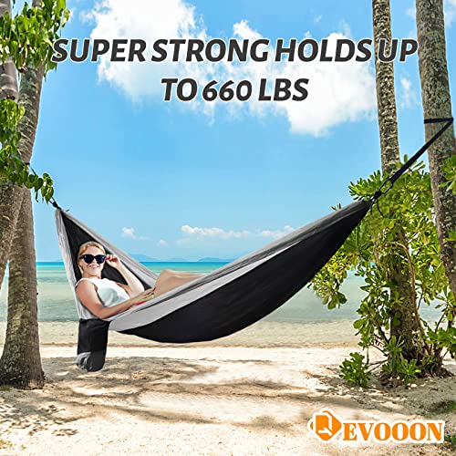 Camping Hammock for Outside,Double Hammock with Tree Straps(18+1Loops) 210T Nylon Parachute Lightweight Portable Hammock for Outdoor Travel,Hiking,Backpacking,Hunting,Outdoor,Beach,Camping Gear