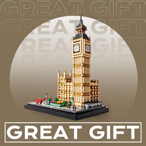 Real Big Ben Micro Building Blocks Set (3900+PCS) - World Famous Architectural Model Toys Gifts for Kid and Adult