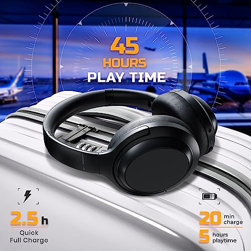 TREBLAB Z7 Pro - Hybrid Active Noise Cancelling Headphones - Pure aptX-HD Sound - 45H Playtime, Fast Charging - Over Ear Wireless Bluetooth Headphones