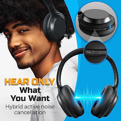 TREBLAB Z7 Pro - Hybrid Active Noise Cancelling Headphones - Pure aptX-HD Sound - 45H Playtime, Fast Charging - Over Ear Wireless Bluetooth Headphones