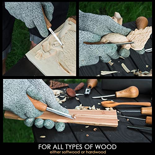 BeaverCraft Wood Carving Tools SC05 Wood Carving Kit Wood Carving Set Wood Carving Knife Woodcarving Tools Wood Carving Palm Gouges Wood Chisels Carving Tools Woodworking Kit Carving Knife Woodworking