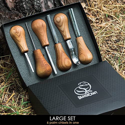 BeaverCraft Wood Carving Tools SC05 Wood Carving Kit Wood Carving Set Wood Carving Knife Woodcarving Tools Wood Carving Palm Gouges Wood Chisels Carving Tools Woodworking Kit Carving Knife Woodworking