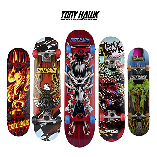 Tony Hawk 31 Inch Skateboard, Tony Hawk Signature Series 4, 9-Ply Maple Deck Skateboard for Cruising, Carving, Tricks and Downhill