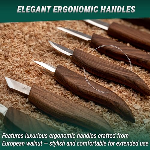 BeaverCraft Deluxe Wood Carving Kit S18X - Wood Carving Knife Set - Spoon Carving Tools Set - Whittling Knives Kit - Woodworking Kit Wood Carving Tools Kit Large Whittling Kit S18X