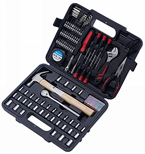 149 Piece MECHMAX Home Repair Tool Set with Tool Box Storage Case, for Household, Garage, Car, Apartment, Office, Dorm, New House, Back to School, and as A Gift