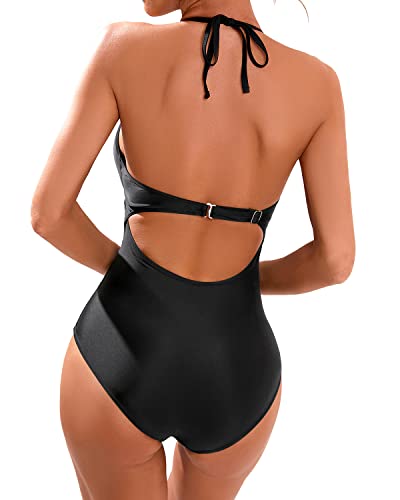 Holipick Women Tummy Control One Piece Swimsuit Sexy Bathing Suit Halter Swimwear