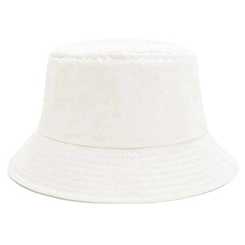 Sydbecs Bucket Hat for Women Men, Reversible Cotton Summer Sun Beach Cap Solid Color Style