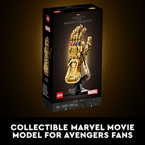 LEGO Marvel Infinity Gauntlet Set 76191 Collectible Thanos Glove with Infinity Stones, Building Set, Avengers Gift Idea for Adults and Teens, Model Kits for Decoration and Display