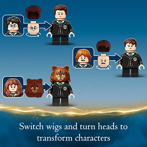 LEGO Harry Potter Hogwarts: Polyjuice Potion Mistake 76386 Moaning Myrtle's Bathroom with Ron Weasley and Hermione Grainger Minifigures, Gift Idea for Grandchildren with Golden Harry Potter Minifigure