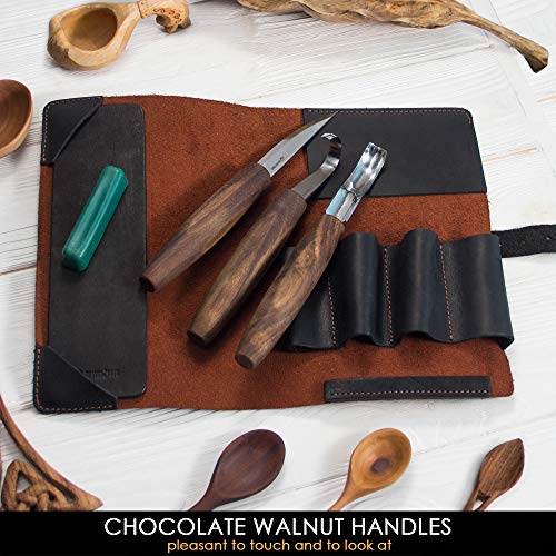 BeaverCraft Wood Spoon Carving Tools Kit S14x Deluxe - Wood Carving Tools Set Wood Carving Kit - Wood Carving Knives, Hook Knife Wood Carving Spoon Knife Set Bowl Kuksa Whittling Carving Gouges Kit