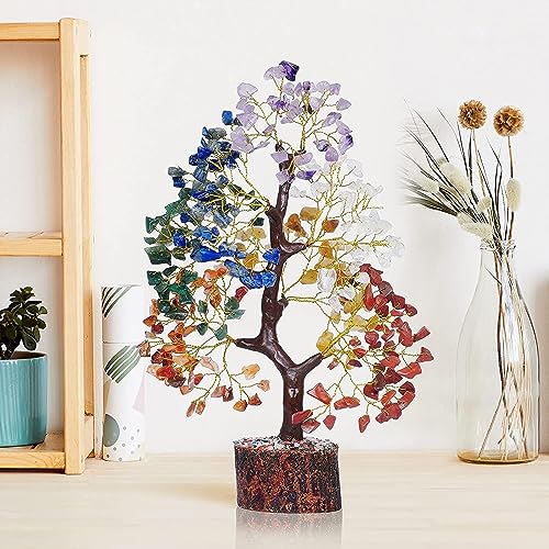 YATSKIA Chakra Crystal Tree - Handmade Healing Crystal Tree with 7 Chakra Stones - Decorative Tree of Life for Meditation, Feng Shui, and Home Decor - Unique Birthday Gifts for Women