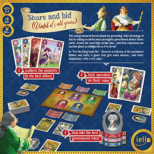 IELLO: for The King (and Me), Strategy Board Game, A Comical Theme That The Whole Family Will Love, Auction and Collection Mechanics, for Ages 10 and Up