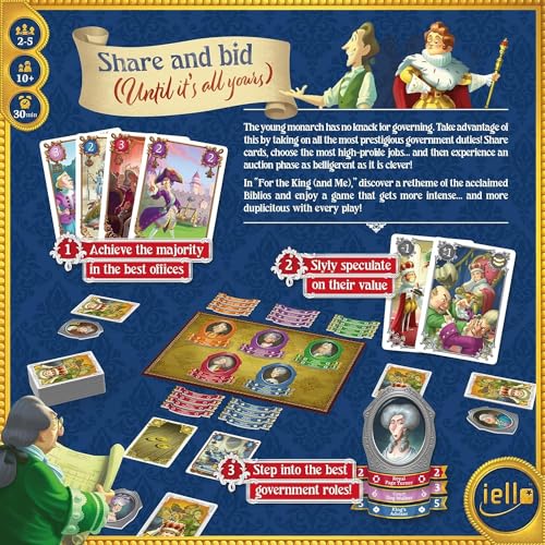 IELLO: for The King (and Me), Strategy Board Game, A Comical Theme That The Whole Family Will Love, Auction and Collection Mechanics, for Ages 10 and Up