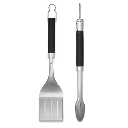 Weber Precision Tongs & Spatula Grilling Tool Set, Stainless Steel