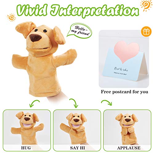 CozyWorld Dog Hand Puppet Puppy Muppets Plush Toys Show Developing Intelligence Gifts for Adults and Kids，10‘’