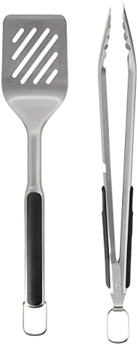 OXO Good Grips Grilling, 3pc Set - Tongs, Turner and Tool Rest, Black