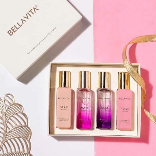 Eau De Parfum Set for Women (4x20 mL) with Date, Senorita, Glam, Rose | Vanilla, Floral, Sweet, Musk | Perfect for trials, gifting, or blending to craft your unique fragrance