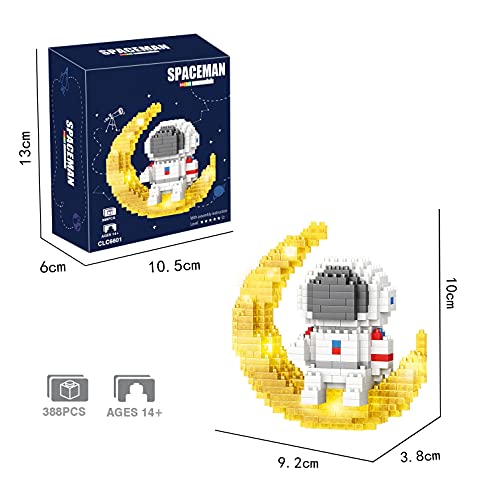 Finger Rock Astronaut Mini Building Sets for Adults, Micro Blocks Cool Small Toys Building Kit, Coolest Gifts for Teen 12+ Boys Girls to Build - Compatible with Nano(388 PCS)