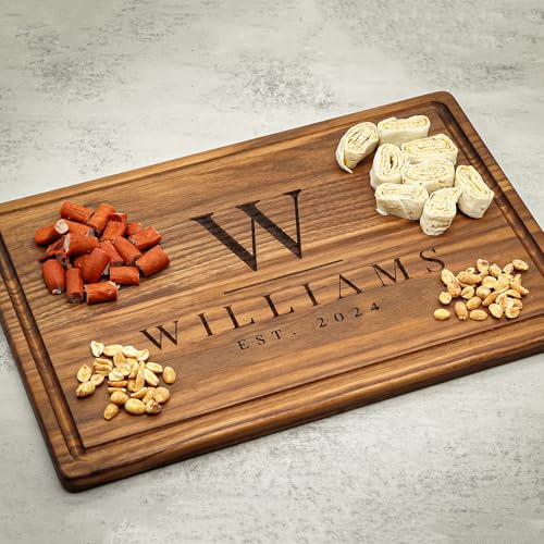 Refine Kitchenware Personalized Cutting Board, USA Made Custom Monogrammed Cutting Board, Custom Wedding Gift, Personalized Charcuterie Board, Made in the USA