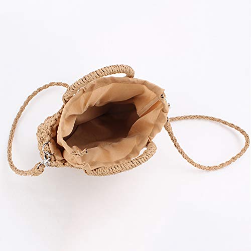 Mini Semi-circle Rattan Straw Bag, Hand-woven Women Summer Retro Beach Tote Shoulder Bag Crossbody Travel Beach Bag