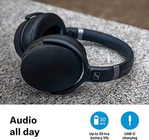 Sennheiser Consumer Audio HD 450SE Black Bluetooth 5.0 Wireless Headphone with Alexa Built-in - Active Noise Cancellation, 30-Hour Battery Life, USB-C Fast Charging, Foldable - Black