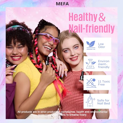 MEFA Pearl Gel Nail Polish Set, 12 Colors Shimmer Shades Mermaid Soft Pink Light Blue Purple Summer Glitter Swirl Sell Thread Gel Nail Polish Kit Nail Art Manicure DIY Salon Home Women Gifts