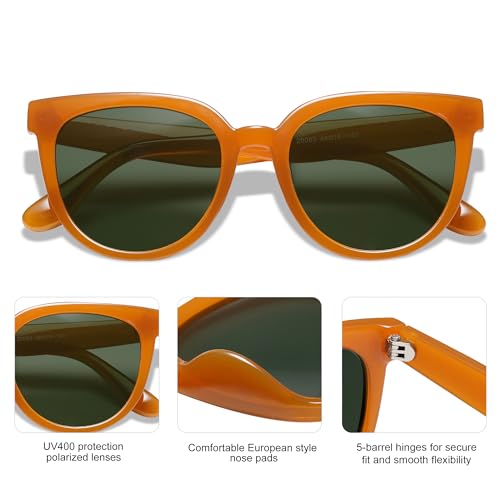 SOJOS Round Polarized Sunglasses for Women Fashion Trendy Style UV Protection Lens Sunnies Sunglasses SJ2175