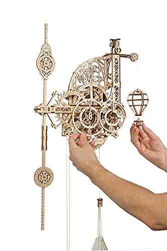 UGEARS Wooden 3D Puzzles for Adults Aero Clock - Mechanical Puzzles For Adults, Wall 3D Clock Puzzle with Pendulum Model Kit - DIY Miniature Kit Crafts For Adults - Gift for Dad, Men, Family - 320 Pcs