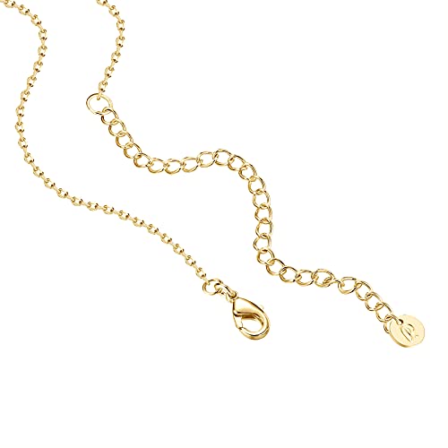 PAVOI 14K Yellow Gold Plated Station Necklace | Simulated Diamond By The Yard Necklace | Womens CZ Chain Necklace