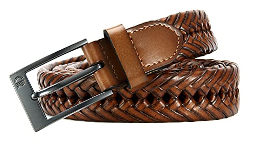 CHAOREN Leather Braided Belts Men - 1 1/8" Mens Casual Woven Leather Belt - Belt Men