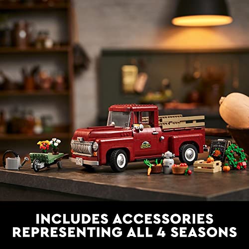 LEGO Icons Pickup Truck 10290 Building Set for Adults, Vintage 1950s Model with Seasonal Display Accessories, Creative Activity, Collector's Gift Idea