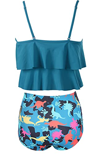 Womens Tankini Swimsuits Ruffled Tank Top Tummy Control Floral Modest Swimwear High Waisted Bikini