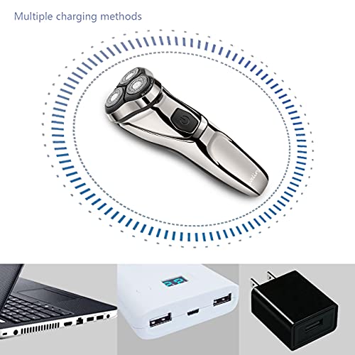 Electric Razor for Men Electric Shaver Mens for Shaving with Pop-up Trimmer Electric Rotary Shavers for Men Wet & Dry Cordless Waterproof USB Rechargeable