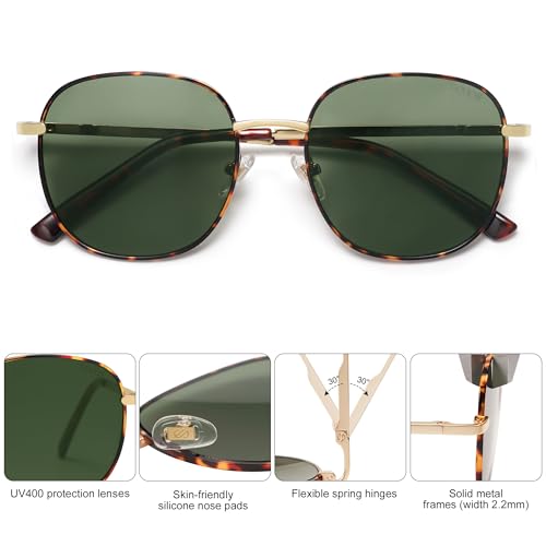 SOJOS Classic Square Sunglasses for Women Men with Spring Hinge Sunnies SJ1137