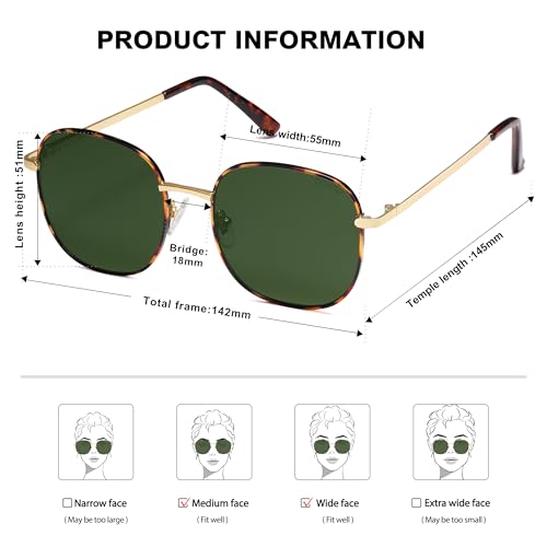 SOJOS Classic Square Sunglasses for Women Men with Spring Hinge Sunnies SJ1137