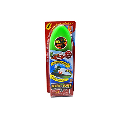 Surfer Dudes Legends & Surfer Pets Wave Powered Mini-Surfer, Pet and Surfboard Beach Toy - Rincon Rex and Santa Cruz