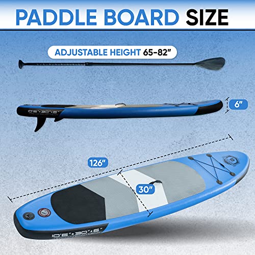 Karaden Designs Stand Up Paddle Board with SUP Accessories - Inflatable 10ft 6in, for Paddleboarding, Surfing, Fishing - Portable Blow Up Board, Tripple fins, Paddle, Leash, Air Pump and Backpack