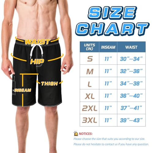 Mens Swimming Trunks Swim Trunks Quick Dry Swim Shorts with Mesh Lining Funny Swimwear Bathing Suits