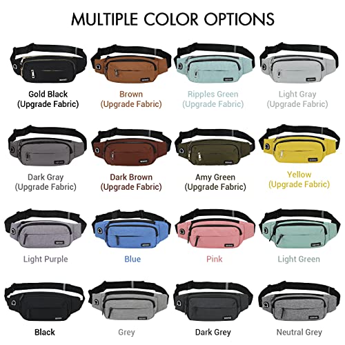 SINNO Large Fanny Pack for Men Women Belt Bag with 4-Zipper Pockets Waterproof Gifts for Running Sport Workout Hiking Travel Fashion Crossbody Waist Packs Phone Bag Purse Carrying All Phones