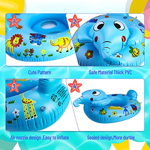 24" 3 Pack Pool Inflatable Floats for Kids, Elephant Tortoise Shark Swim Floats Tube Rings,Swimming Rings for Kids, Fun Animal Floats for Summer Beach Party