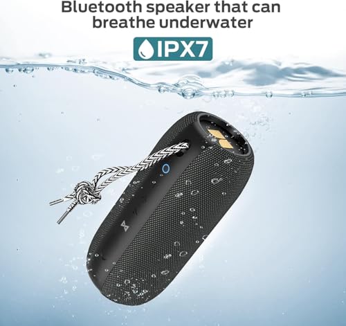 Monster S320 Bluetooth Speaker, Portable Bluetooth Speaker, 40W True Wireless Speaker,360° Stereo Sound Effect,IPX7 Waterproof Speaker, 32 Hour Playing Time,Suitable for Outdoor Speaker,Black