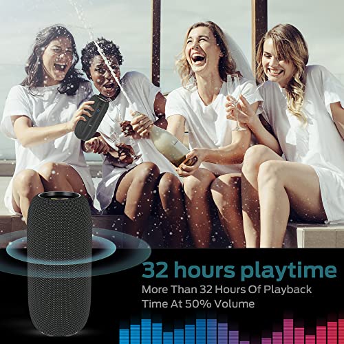 Monster S320 Bluetooth Speaker, Portable Bluetooth Speaker, 40W True Wireless Speaker,360° Stereo Sound Effect,IPX7 Waterproof Speaker, 32 Hour Playing Time,Suitable for Outdoor Speaker,Black