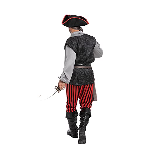 Spooktacular Creations Adult Men Pirate Costume for Halloween, Costume Party, Trick or Treating, Cosplay Party (X-Large)